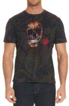 Men's Robert Graham Skull Rose T-shirt - Black