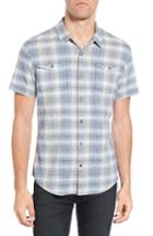 Men's John Varvatos Star Usa Trim Fit Plaid Sport Shirt - Blue