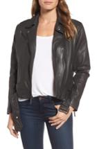 Women's Kenneth Cole New York Leather Moto Jacket - Black