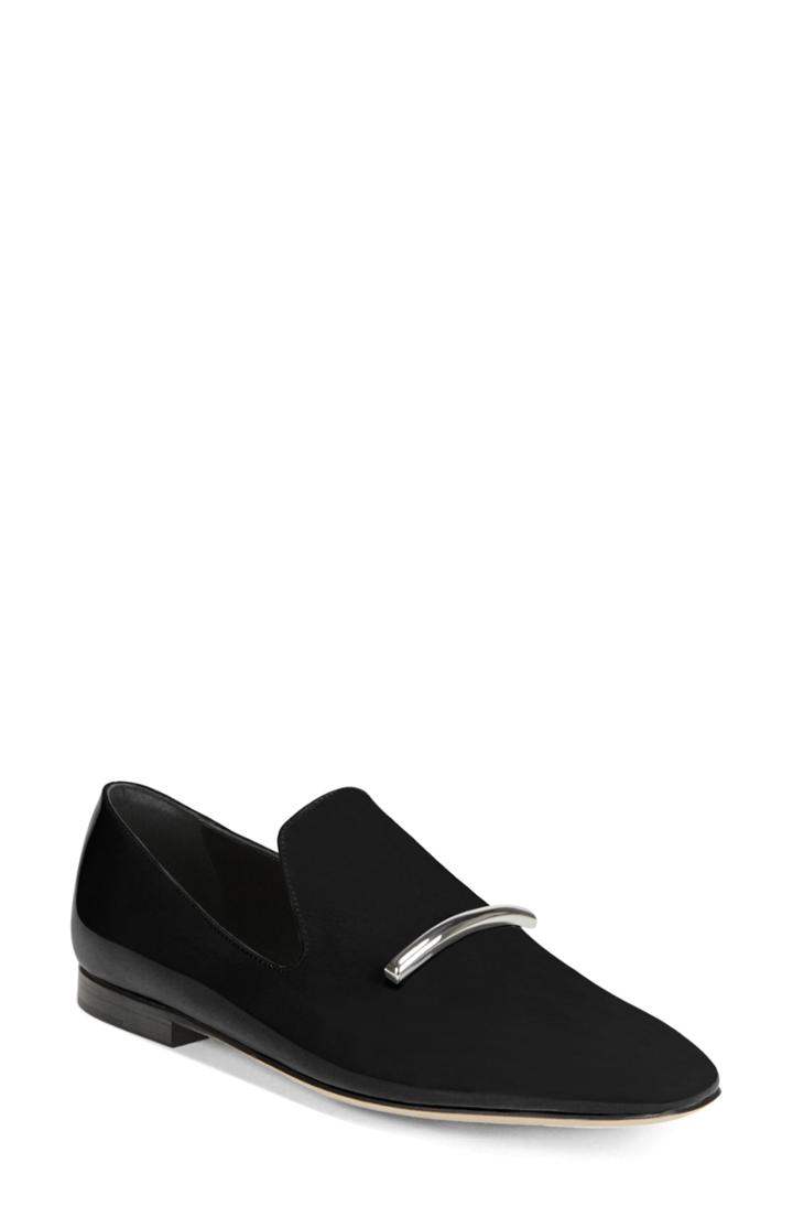 Women's Via Spiga Is Flat Loafer, Size 7.5 M - Black