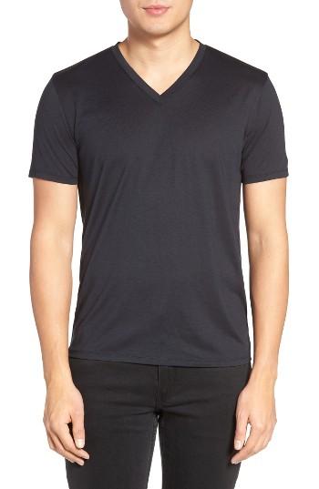 Men's Theory Silk & Cotton V-neck T-shirt - Blue