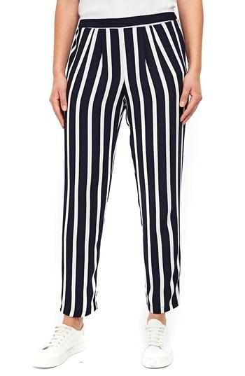 Women's Wallis Ivy Stripe Trousers Us / 10 Uk - Blue