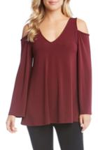 Women's Karen Kane Cold Shoulder Bell Sleeve Top - Burgundy