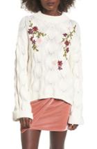 Women's Bp. Embroidered Knit Sweater, Size - Ivory