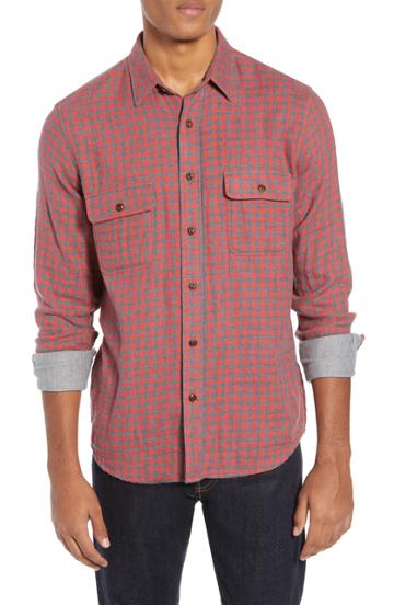 Men's Faherty Belmar Doublecloth Sport Shirt - Red