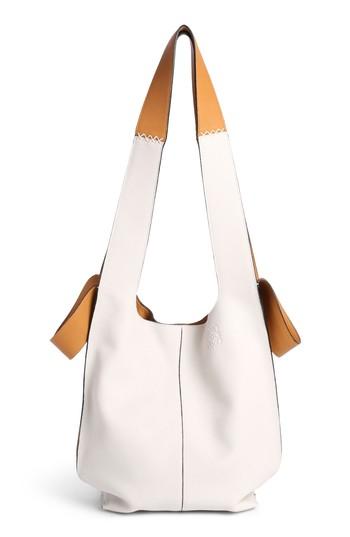Loewe Leather Hobo Tote Bag - White