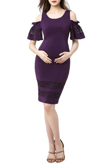 Women's Kimi And Kai Marissa Cold Shoulder Maternity Sheath Dress