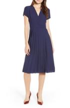 Women's Leith Pleated Surplice Dress, Size - Blue