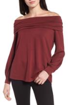 Women's Caslon Convertible Neck Sweatshirt, Size - Burgundy