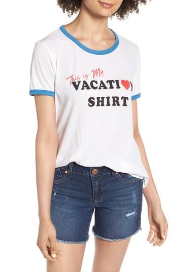 Women's Wildfox Vacation Johnny Ringer Tee - White