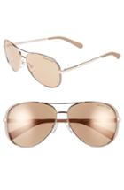 Women's Michael Kors Collection 59mm Aviator Sunglasses - Rose Gold/ Gold Flash