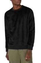 Men's Topman Faux Fur Crewneck Sweatshirt - Black