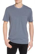 Men's James Perse Shadow Stripe Pocket T-shirt (l) - Grey