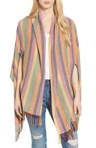 Women's Madewell Rainbow Stripe Silk & Cotton Cape Scarf, Size - Pink