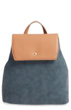 Emperia Two Tone Faux Leather Backpack - Blue