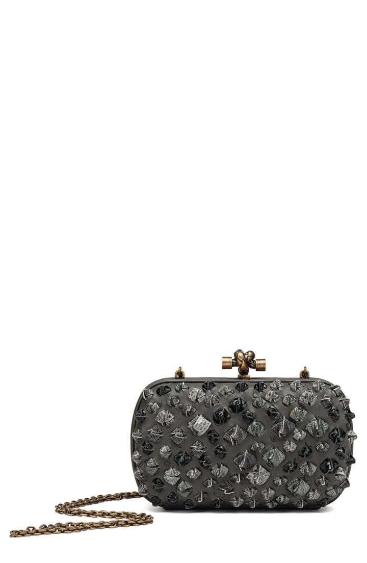 Bottega Veneta Medium Knot Ostrich & Genuine Snakeskin Shoulder Bag -