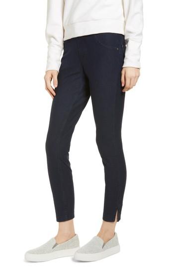 Women's Hue Split Hem Denim Leggings - Blue