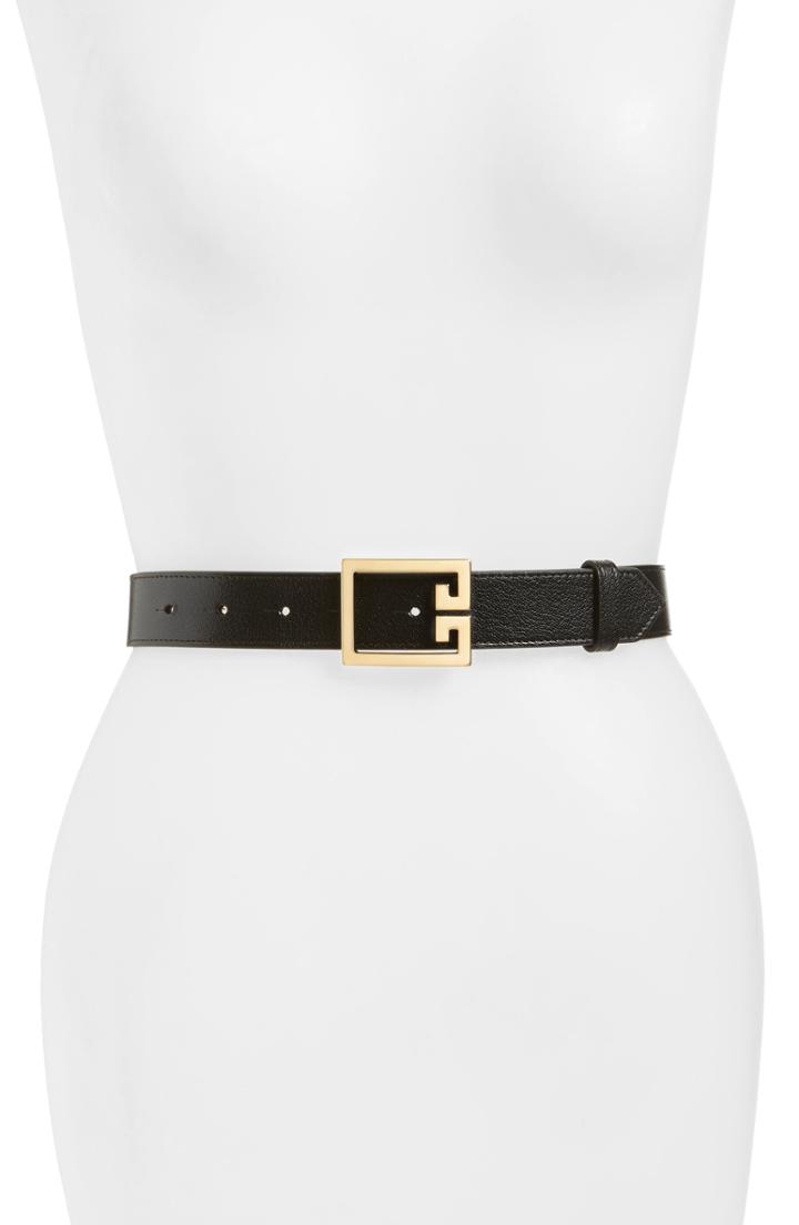 Women's Givenchy 2g Buckle Leather Belt