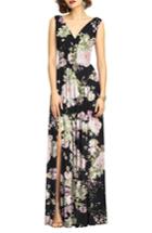 Women's Dessy Collection Surplice Ruched Chiffon Gown (similar To 14w) - Black
