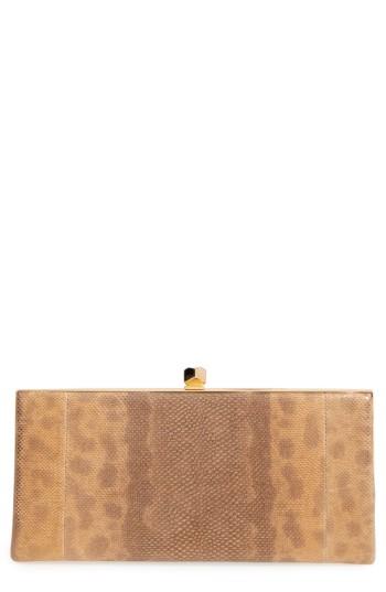 Jimmy Choo Celeste Glitter Genuine Snakeskin Frame Clutch -