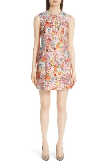 Women's Valentino Floral Print Shift Dress - Pink