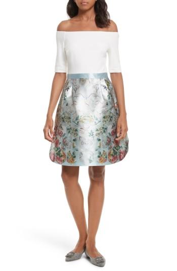 Women's Ted Baker London Dewrose Patchwork A-line Dress - Blue