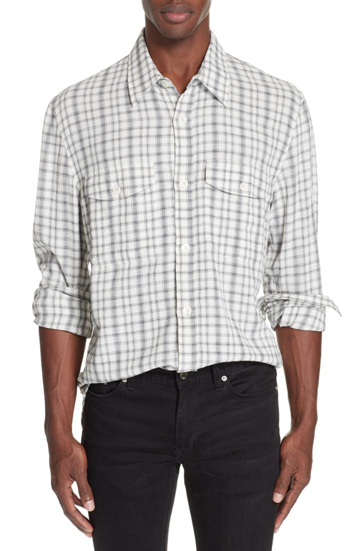 Men's Our Legacy Check Sport Shirt Eu - White