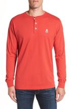Men's Psycho Bunny Long Sleeve Henley T-shirt (m) - Red
