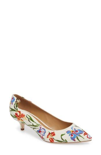 Women's Tory Burch Elizabeth Pointy Toe Pump .5 M - White