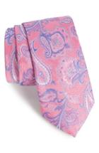 Men's Nordstrom Men's Shop Twill Paisley Silk Tie, Size X-long - Pink