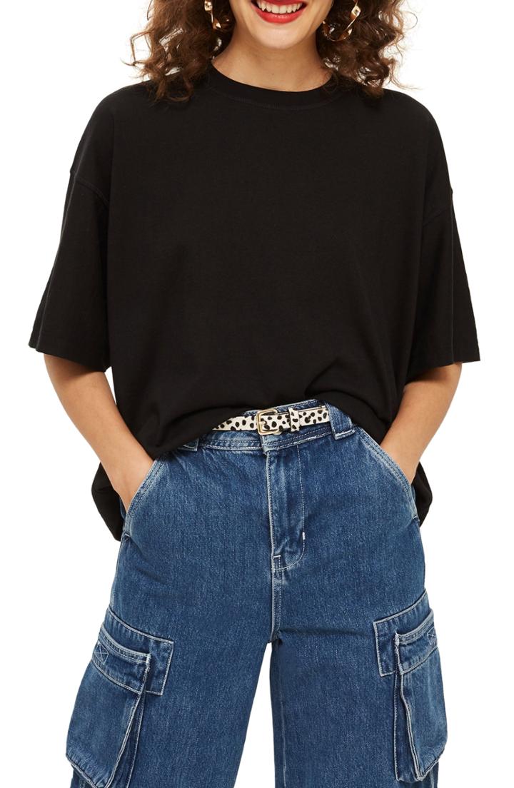 Women's Topshop Boxy Tee /small - Black