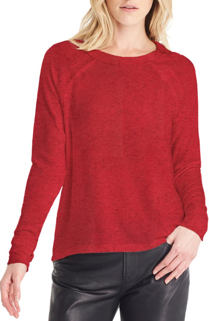 Women's Michael Stars Thumbhole Sleeve Top - Red