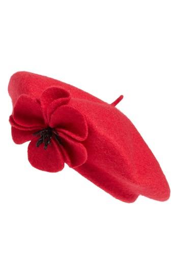 Women's Kate Spade New York Felt Poppy Beret - Red