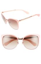 Women's Kate Spade New York 'genice' 57mm Cat-eye Sunglasses - Pink/ Gold