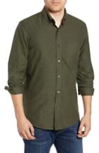 Men's Nordstrom Men's Shop Traditional Fit Brushed Twill Sport Shirt - Green