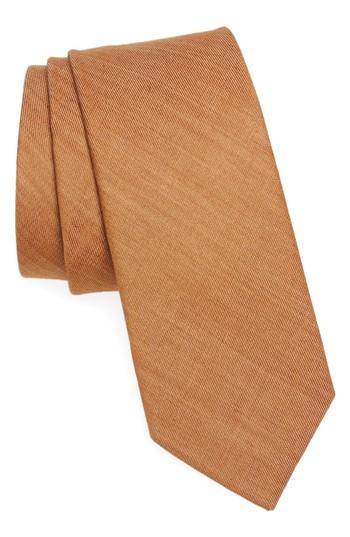 Men's 1901 Abbey Solid Cotton Tie, Size - Metallic