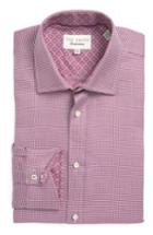 Men's Ted Baker London Chimy Trim Fit Geometric Dress Shirt - 34/35 - Pink