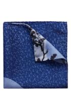 Men's Eton Trees Print Wool Pocket Square, Size - Blue