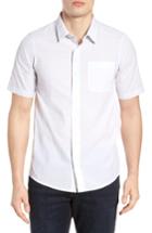 Men's Travis Mathew Charlie Pinstripe Woven Shirt - White