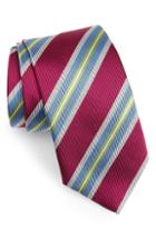 Men's David Donahue Multicolor Stripe Silk Tie, Size - Pink