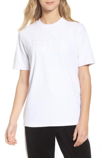 Women's Fila Velour Logo Tee - White