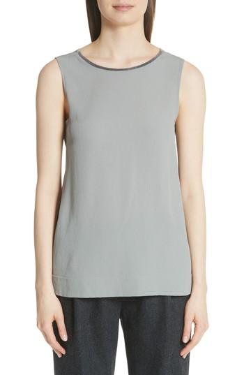 Women's Fabiana Filippi Bead Neck Reversible Tank Top Us / 38 It - Ivory