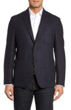 Men's Flynt Classic Fit Plaid Merino Wool Jersey Sport Coat R - Blue