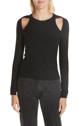 Women's T By Alexander Wang Twisted Cutout Top - Black