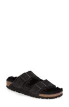 Women's Birkenstock 'arizona' Genuine Shearling Lined Sandal -5.5us / 36eu B - Black