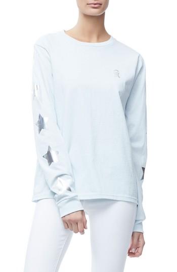Women's Good American Star Sleeve Skater Tee - Blue