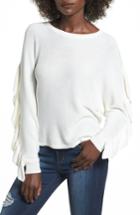 Women's Leith Ruffle Sleeve Sweater, Size - Ivory