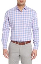 Men's Peter Millar Seaglass Gingham Check Sport Shirt - Blue