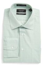 Men's Nordstrom Men's Shop Smartcare(tm) Traditional Fit Check Dress Shirt .5 - 32 - Green