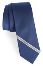 Men's The Tie Bar Triple Play Stripe Silk Tie, Size - Blue